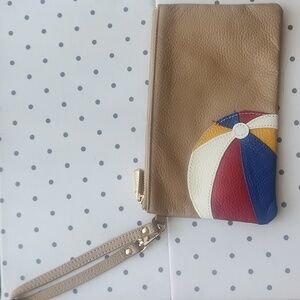Ora Delphine Beach Ball Leather Wristlet